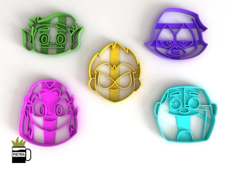 TEEN TITANS MOLDE CORTANTE PARA GALLETAS FONDANT 