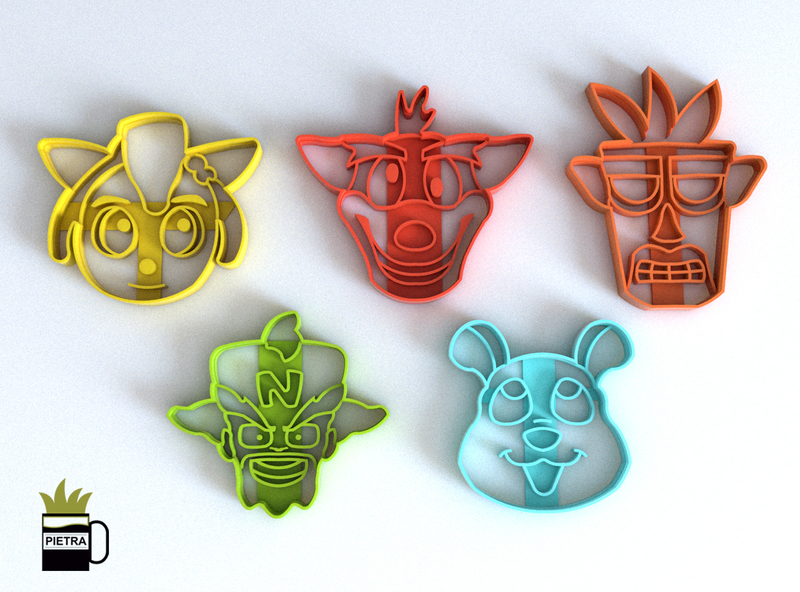 CRASH BANDICOOT MOLDE CORTANTE PARA GALLETAS FONDANT 