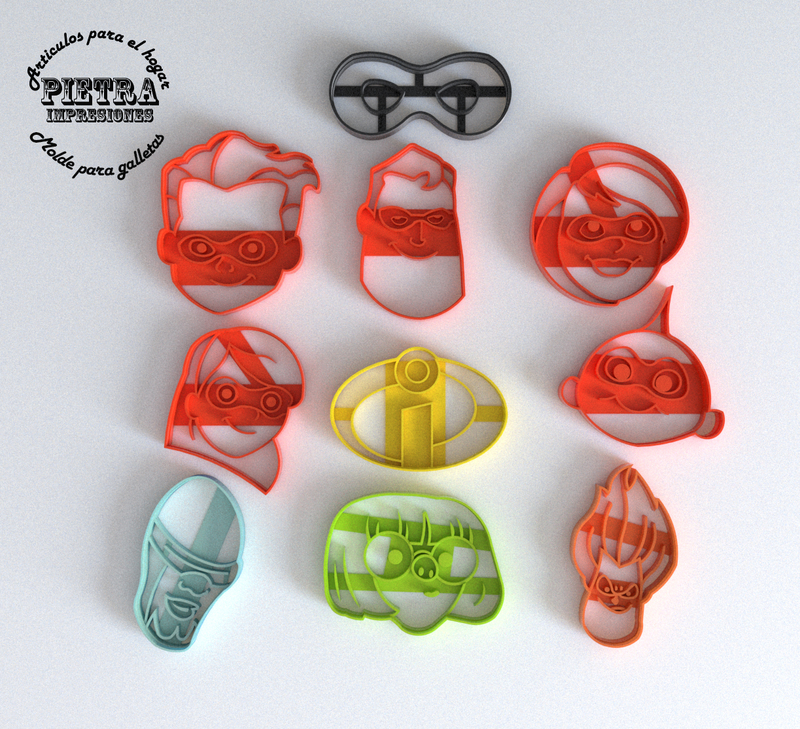 LOS INCREIBLES 2 MOLDE CORTANTE PARA GALLETAS FONDANT 