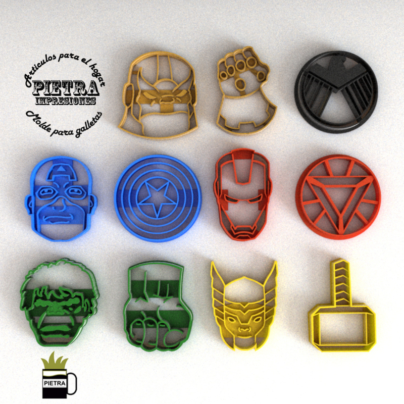AVENGERS END GAME MOLDE CORTANTE PARA GALLETAS 