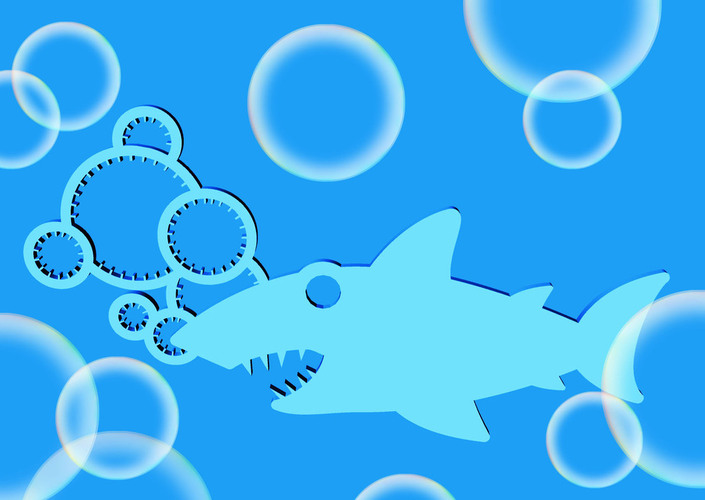 Shark Bubble Wand 3D Print 26769