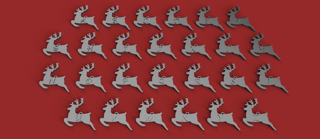 CHRISTMAS REINDEER1 3D letters stl file