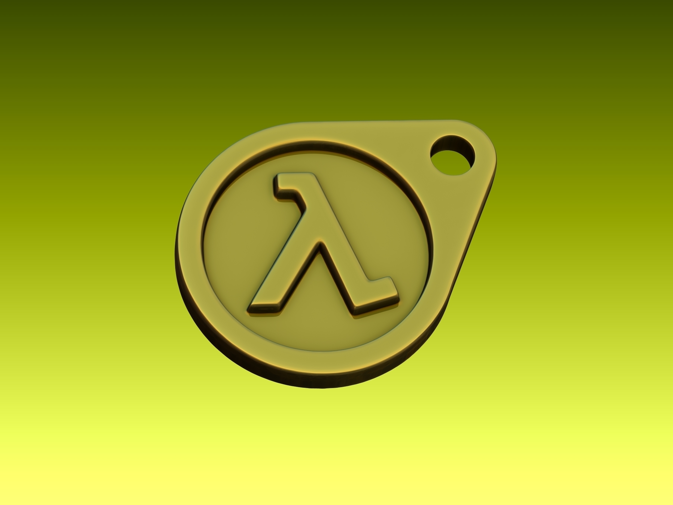 3D Printed Half Life Logo Keychain by Carl Ɛspzar | Pinshape