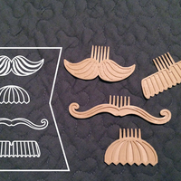 Small Movember Stache Combs 3D Printing 26777