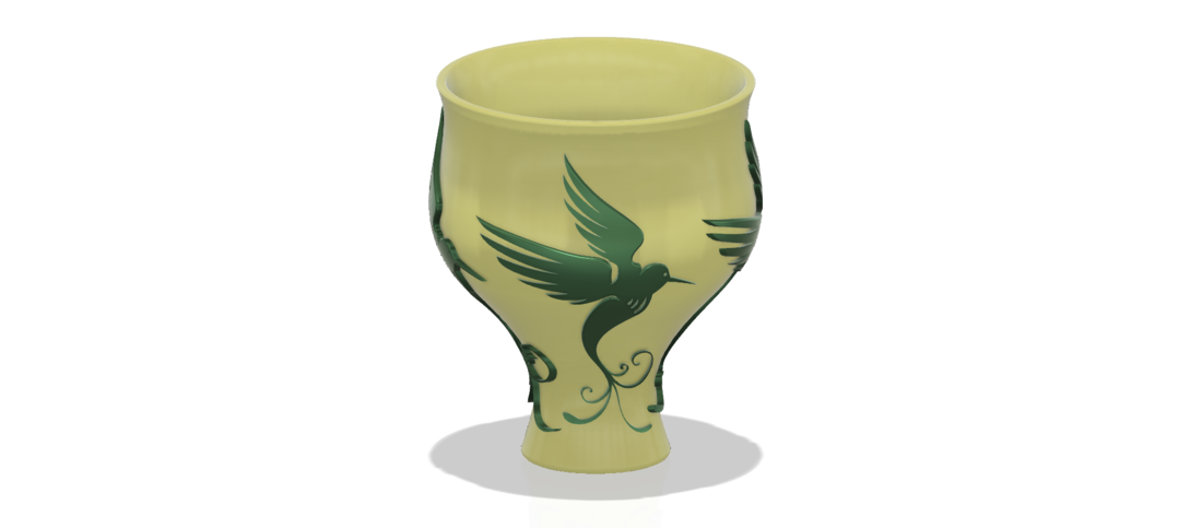 style vase cup vessel glass-birds for 3d-print or cnc 3D Print 267799