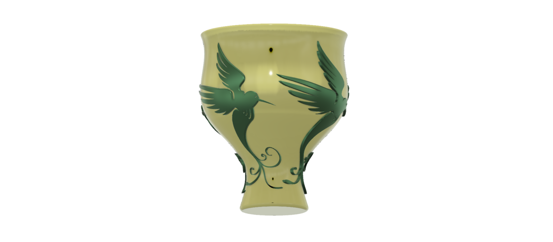 style vase cup vessel glass-birds for 3d-print or cnc 3D Print 267800