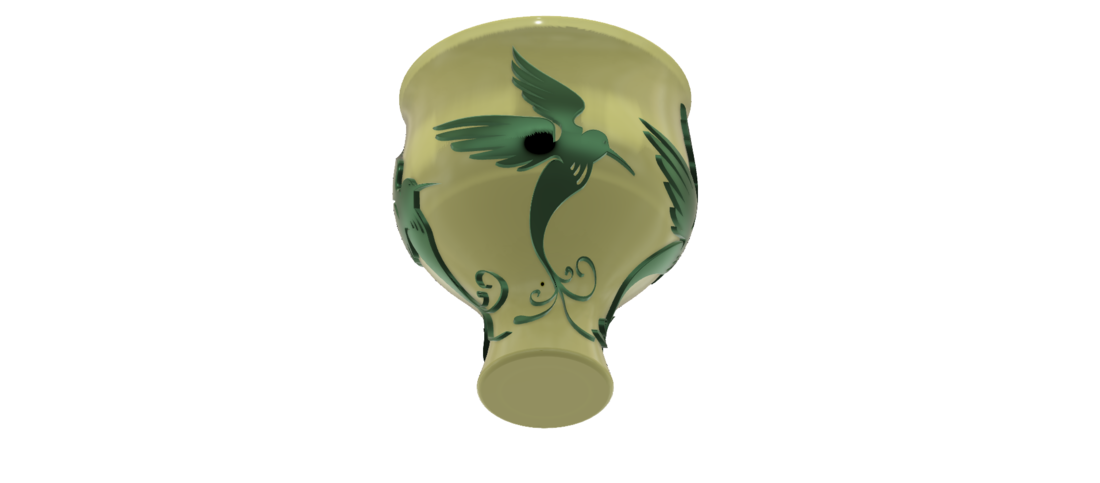 style vase cup vessel glass-birds for 3d-print or cnc 3D Print 267801
