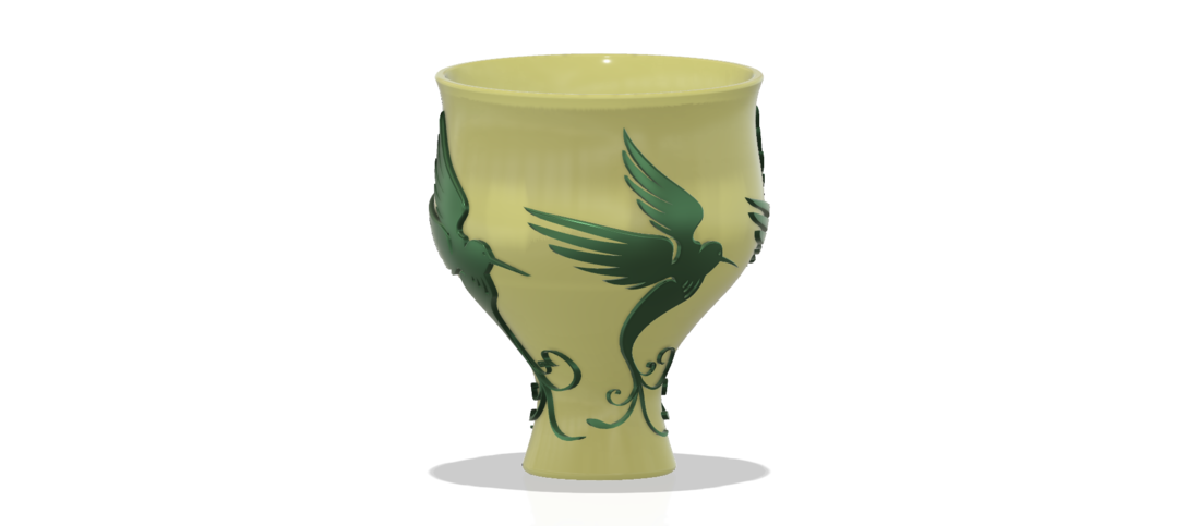 style vase cup vessel glass-birds for 3d-print or cnc 3D Print 267803