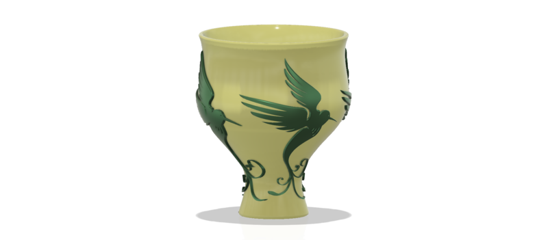 style vase cup vessel glass-birds for 3d-print or cnc