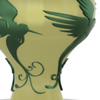 style vase cup vessel glass-birds for 3d-print or cnc - Thumbnail 8