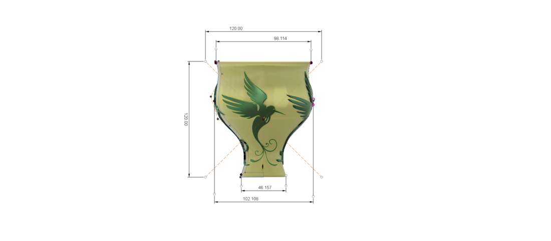 style vase cup vessel glass-birds for 3d-print or cnc 3D Print 267807