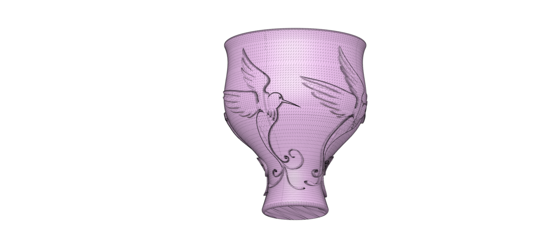 style vase cup vessel glass-birds for 3d-print or cnc 3D Print 267808