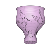 style vase cup vessel glass-birds for 3d-print or cnc - Thumbnail 12