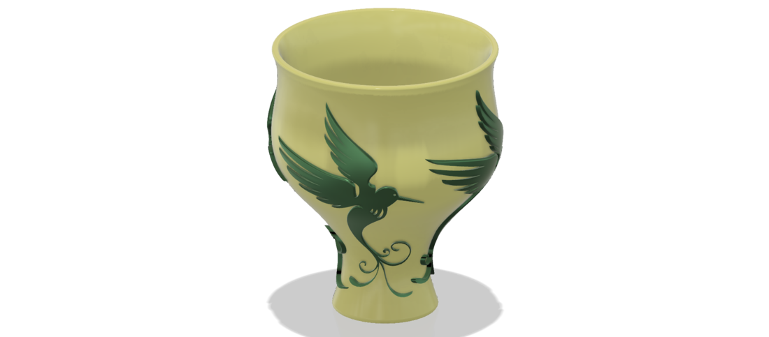 style vase cup vessel glass-birds for 3d-print or cnc 3D Print 267810