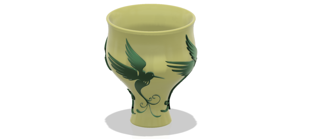 style vase cup vessel glass-birds for 3d-print or cnc 3D Print 267812
