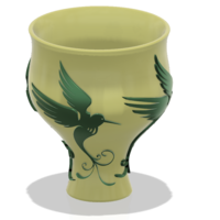 style vase cup vessel glass-birds for 3d-print or cnc - Thumbnail 16