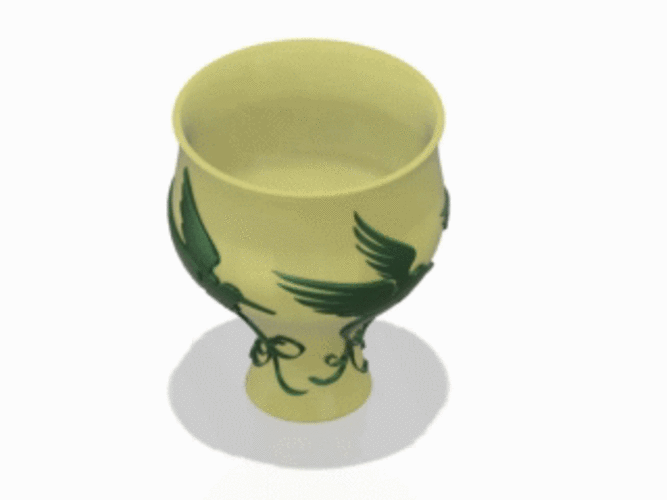 style vase cup vessel glass-birds for 3d-print or cnc 3D Print 267813