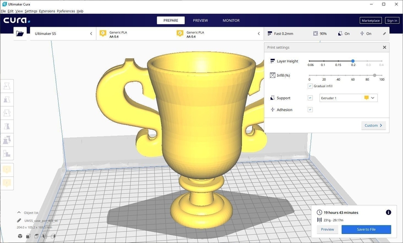 vase cup pot jug vessel vp403 for 3d-print or cnc 3D Print 268978