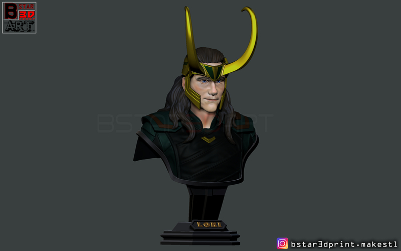 LOKI Bust With Helmet - Tom Hiddleston - - Marvel - Avenger  3D Print 269117
