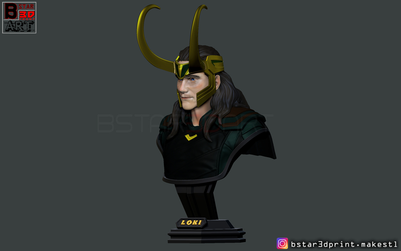 LOKI Bust With Helmet - Tom Hiddleston - - Marvel - Avenger  3D Print 269118