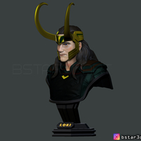 LOKI Bust With Helmet - Tom Hiddleston - - Marvel - Avenger  - Thumbnail 2