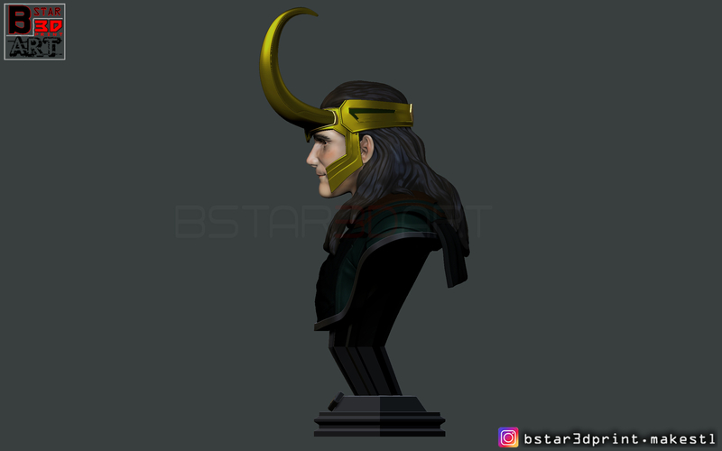 LOKI Bust With Helmet - Tom Hiddleston - - Marvel - Avenger  3D Print 269119