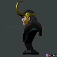 LOKI Bust With Helmet - Tom Hiddleston - - Marvel - Avenger  - Thumbnail 3