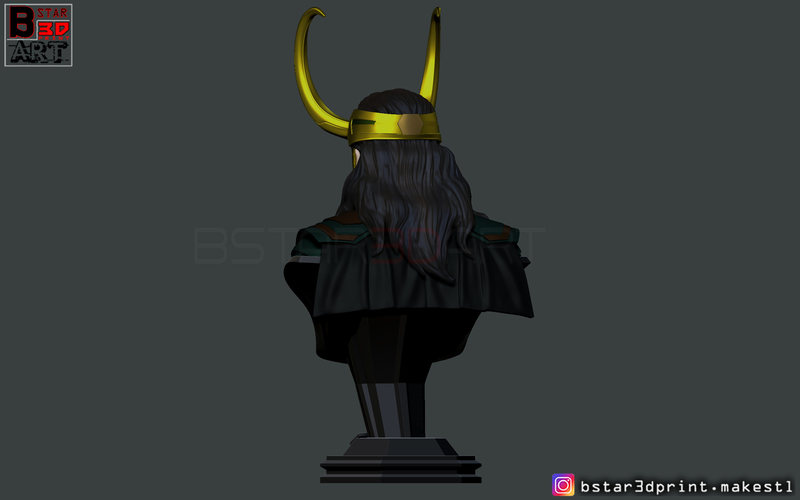 LOKI Bust With Helmet - Tom Hiddleston - - Marvel - Avenger  3D Print 269120