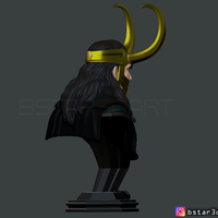 LOKI Bust With Helmet - Tom Hiddleston - - Marvel - Avenger  - Thumbnail 5