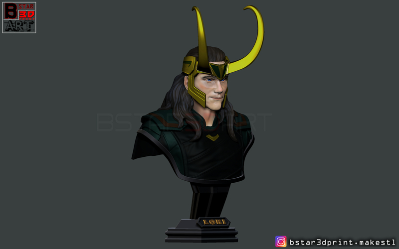 LOKI Bust With Helmet - Tom Hiddleston - - Marvel - Avenger  3D Print 269122