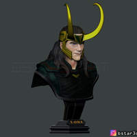 LOKI Bust With Helmet - Tom Hiddleston - - Marvel - Avenger  - Thumbnail 6