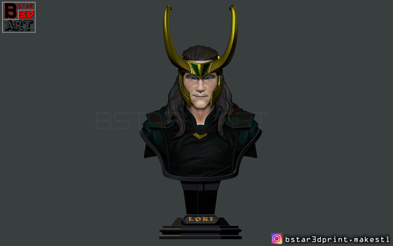 LOKI Bust With Helmet - Tom Hiddleston - - Marvel - Avenger  3D Print 269123