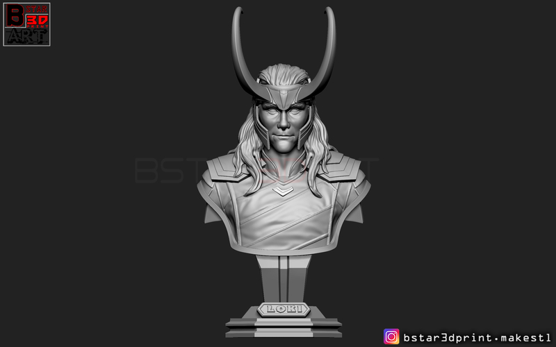 LOKI Bust With Helmet - Tom Hiddleston - - Marvel - Avenger  3D Print 269124