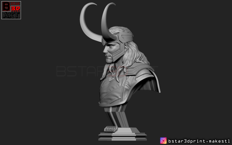 LOKI Bust With Helmet - Tom Hiddleston - - Marvel - Avenger  3D Print 269125