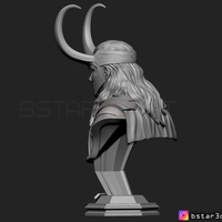LOKI Bust With Helmet - Tom Hiddleston - - Marvel - Avenger  - Thumbnail 10