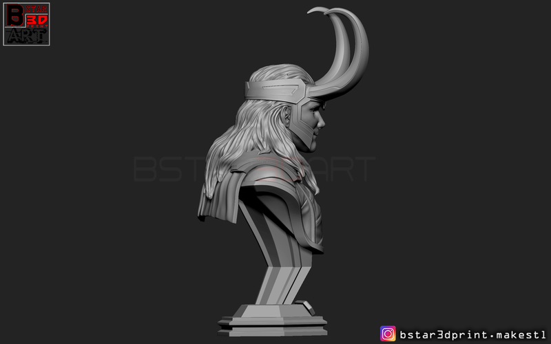LOKI Bust With Helmet - Tom Hiddleston - - Marvel - Avenger  3D Print 269128