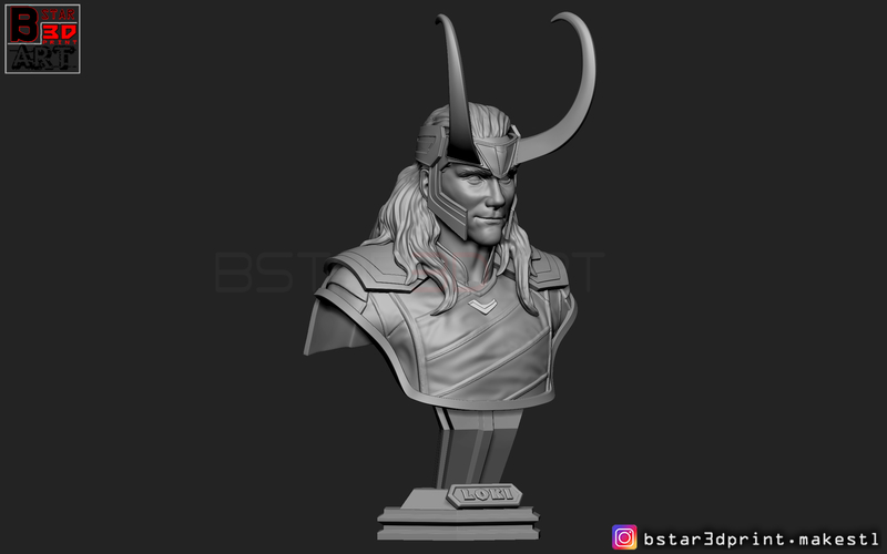 LOKI Bust With Helmet - Tom Hiddleston - - Marvel - Avenger  3D Print 269129