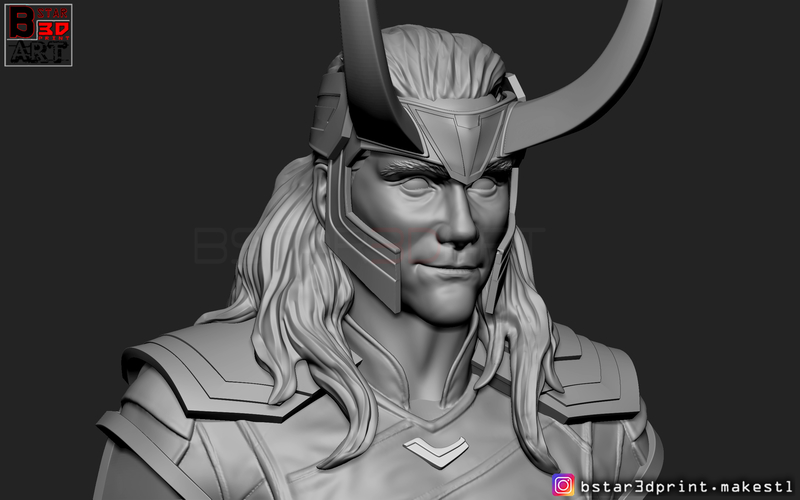 LOKI Bust With Helmet - Tom Hiddleston - - Marvel - Avenger  3D Print 269130