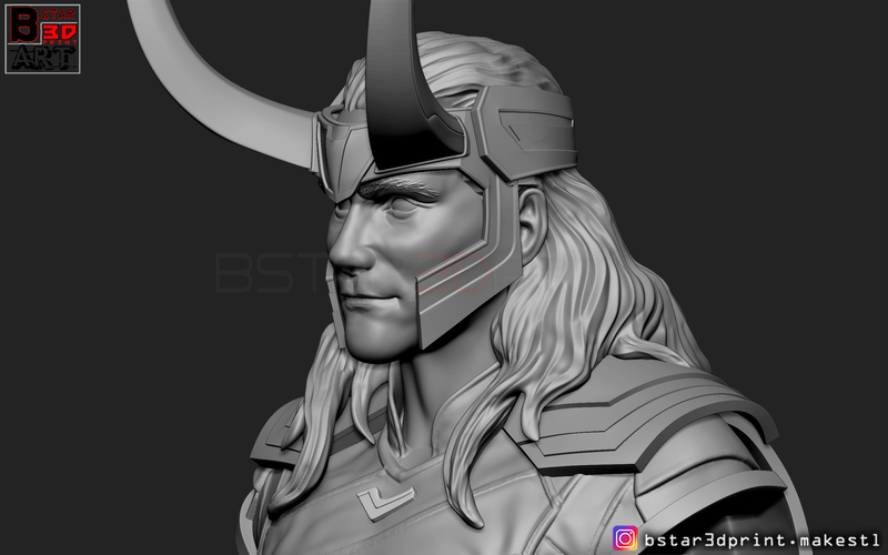 LOKI Bust With Helmet - Tom Hiddleston - - Marvel - Avenger  3D Print 269131