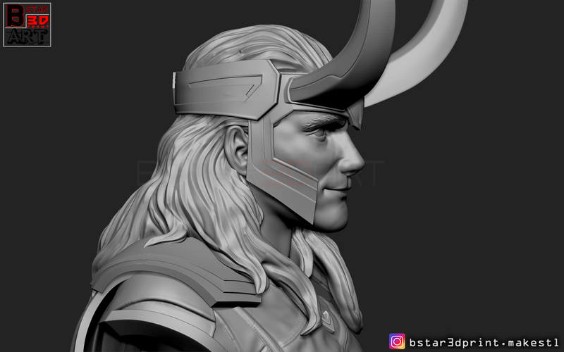 LOKI Bust With Helmet - Tom Hiddleston - - Marvel - Avenger  3D Print 269132