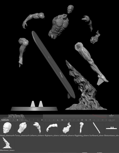 Silver Surfer in action - 3D print model 3D Print 269165