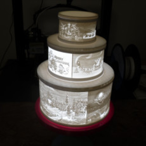 Christmas lithophane tier cake  3D Print 269310