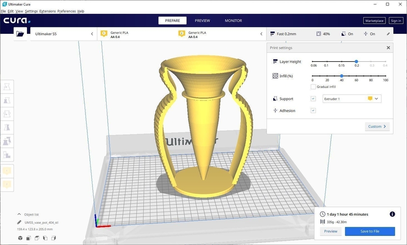 vase cup pot jug vessel v404 for 3d-print or cnc 3D Print 269329