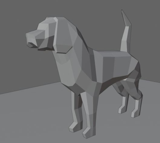 Low poly Beagle  3D Print 269392