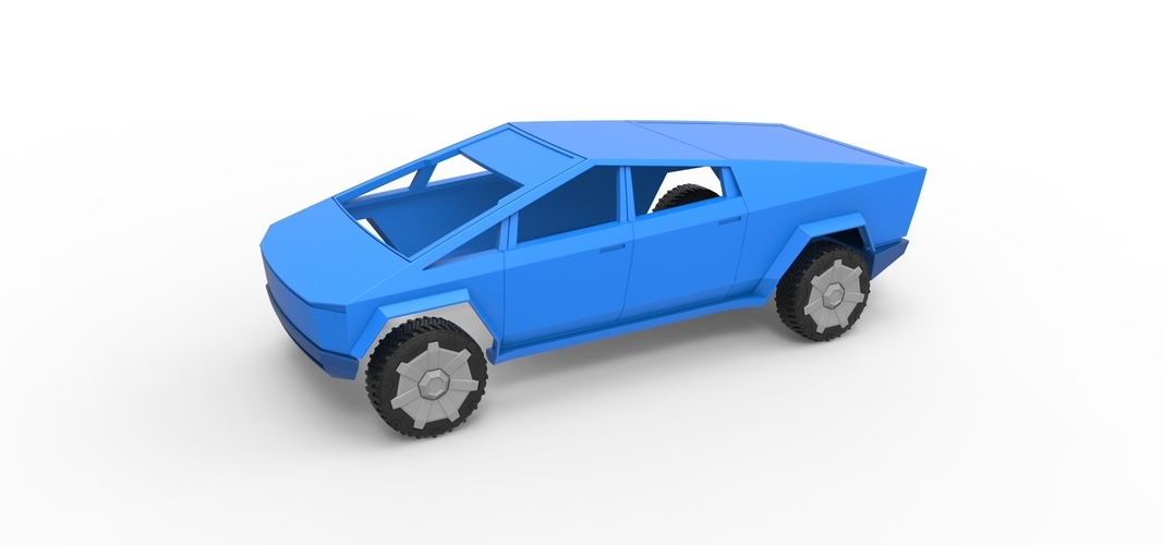 Diecast shell and wheels Tesla Cyberpunk truck Scale 1 to 24