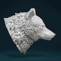 Small Wolf Head III 3D Printing 269636