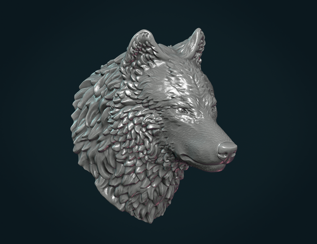 3D Printed Wolf Head III by Skazok | Pinshape