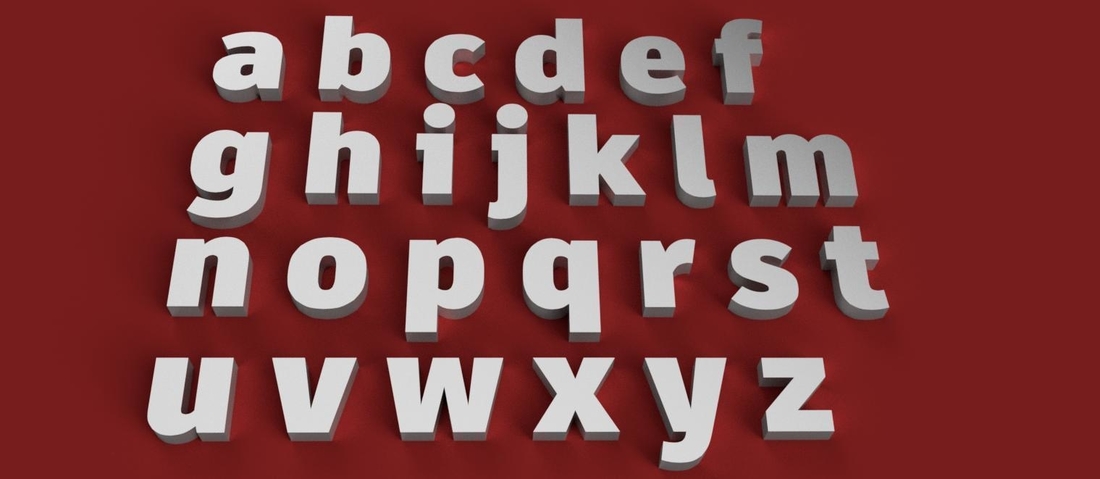 ARTIHEAVVY Font lowercase 3D letters STL file