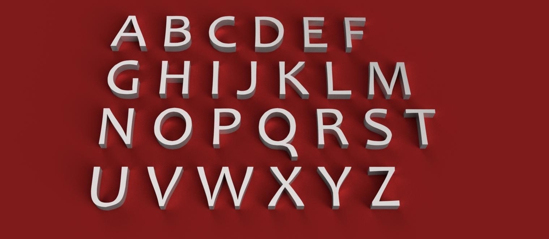 CANDARA font uppercase 3D letters STL file