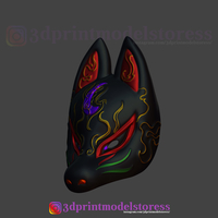 Japanese Fox Mask Demon Kitsune Cosplay Costume Helmet  - Thumbnail 2